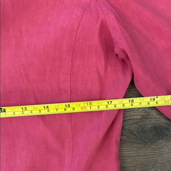 Eileen Fisher Pink Linen Linen LS Split Cuff Dress - Picture 5 of 6